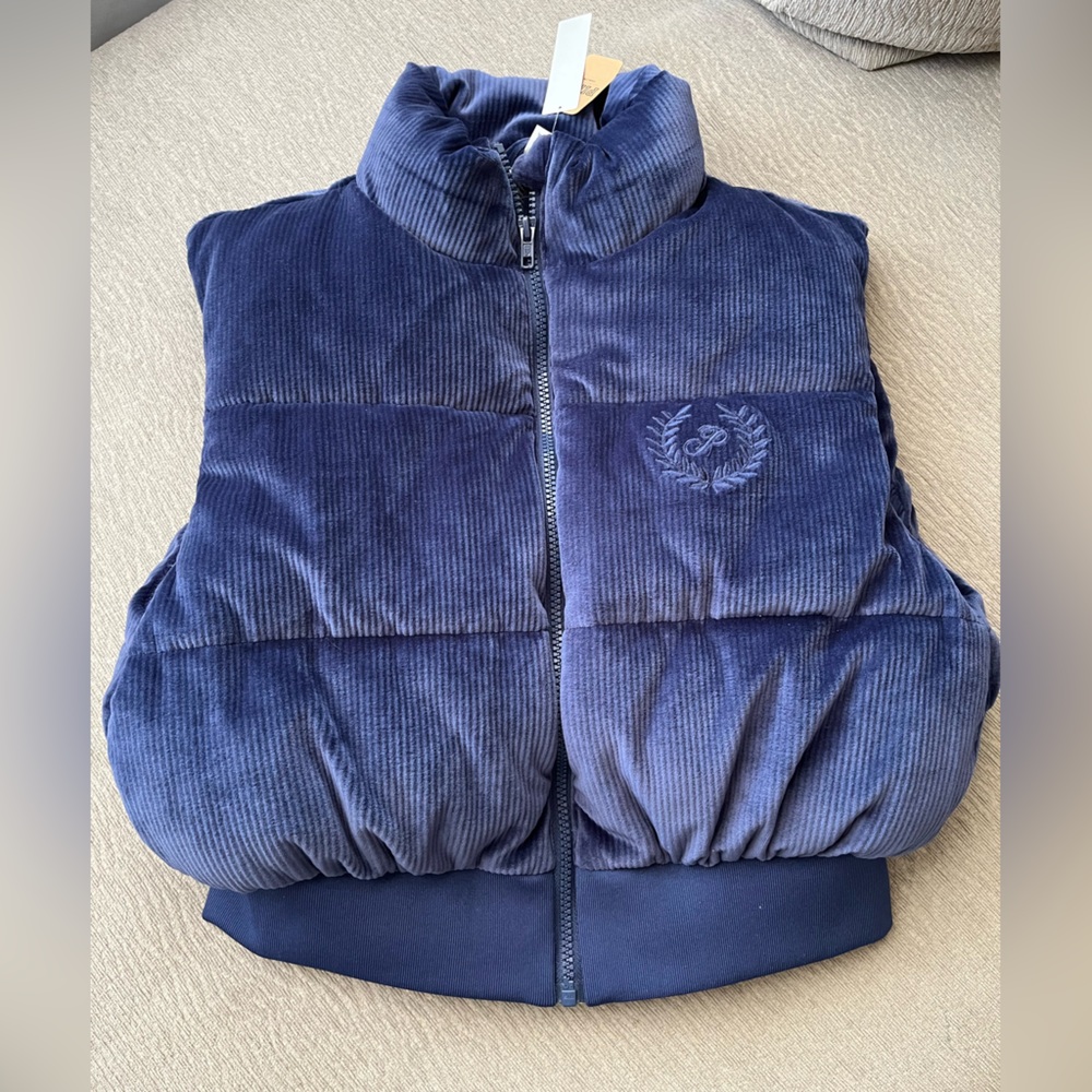NWT PINK Victoria's Secret Kids Blue Corduroy Vest
